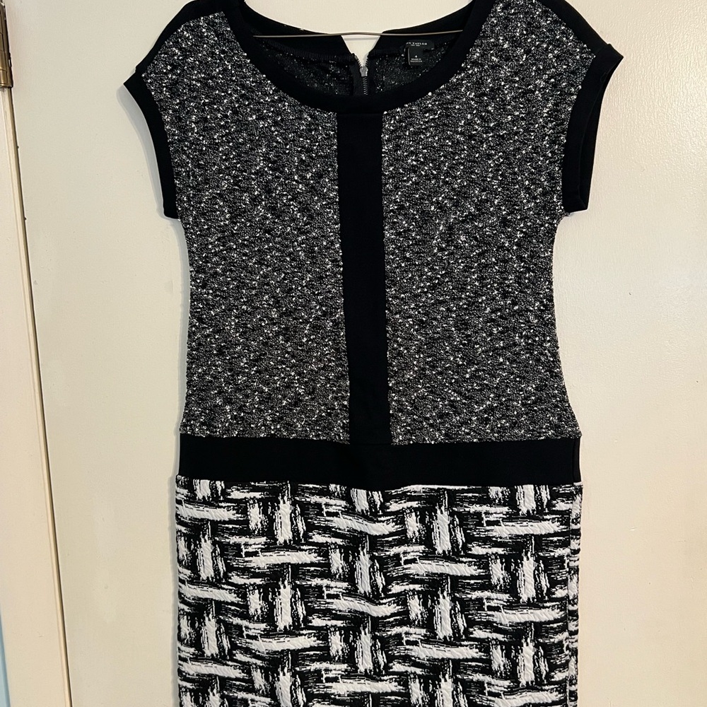 Black and White Textured Dress